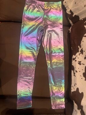 Old Navy Girls' Shimmering Rainbow Metallic Leggings